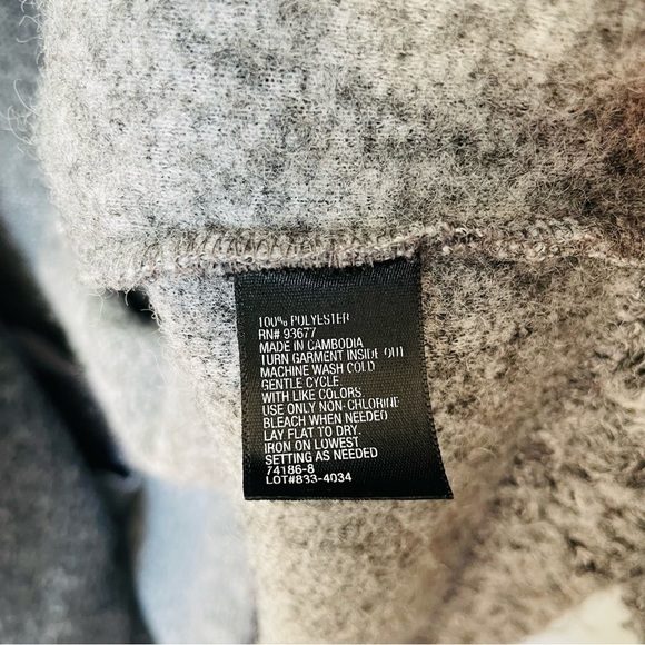 Worthington woman’s down coat size XXL gray one button long warm sheep texture - Picture 7 of 10